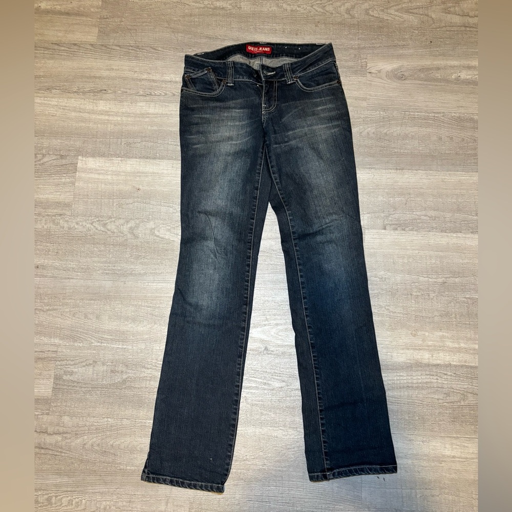 VTG Guess Jeans Women’s Size 27 Dark wash Straight leg Low Rise Y2K  2000